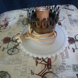 Vintage Milk glass Base For Electric Lamp Without Globe