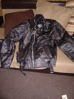 Leather biker jacket