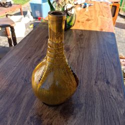 Antique Olive Green Glass Onion Bottle