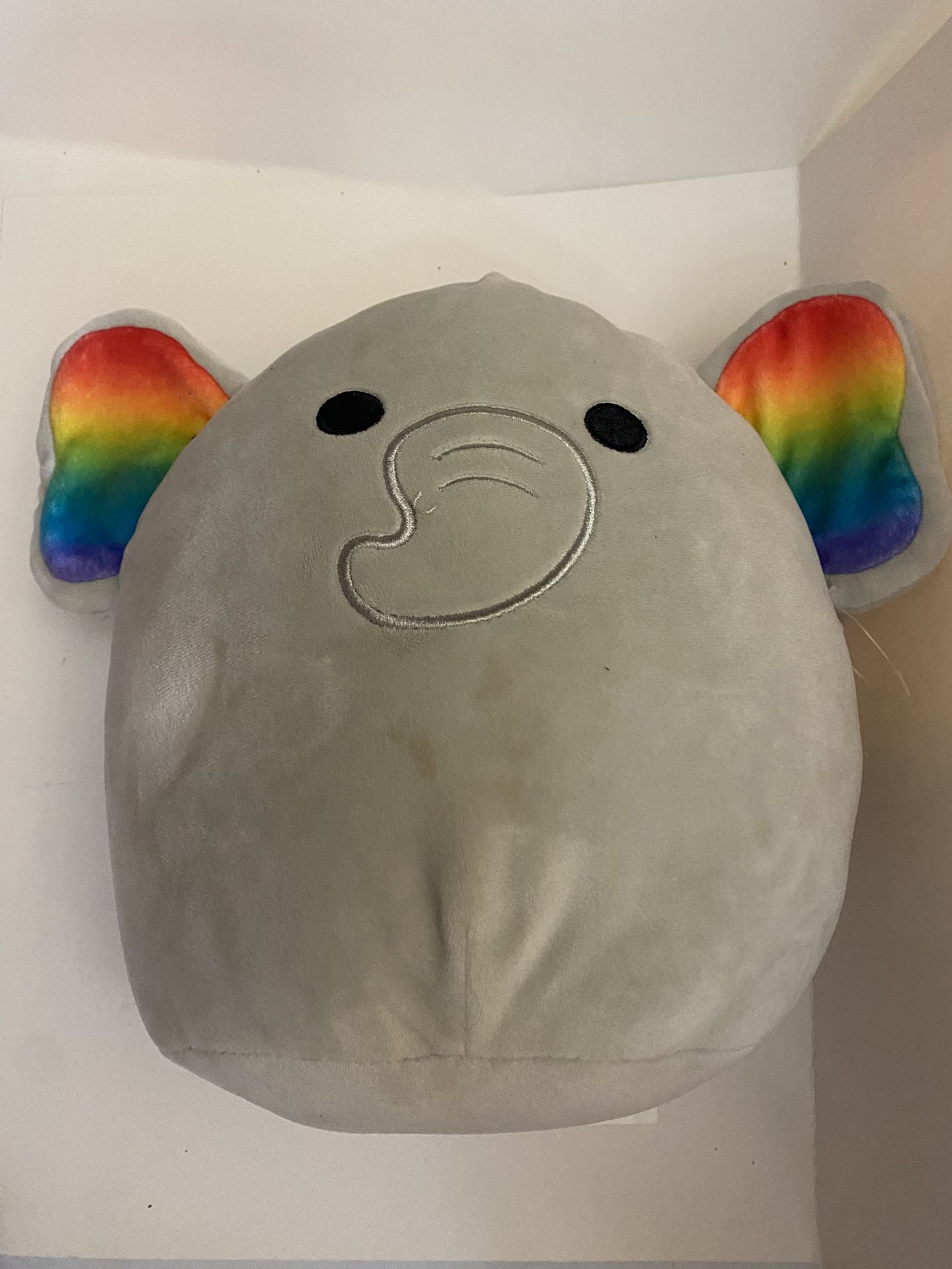 Limited Ed Squishmallow Mila Elephant W Rainbow Ears. Used