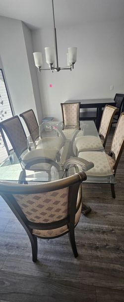 Glass Top dining table and chairs