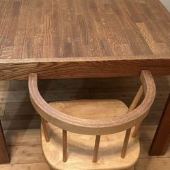Kids, Wood Table And Chair 🪑 Good Condition