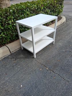 White 3-Tier Open Shelf Side Table W28" D18" H26.5"