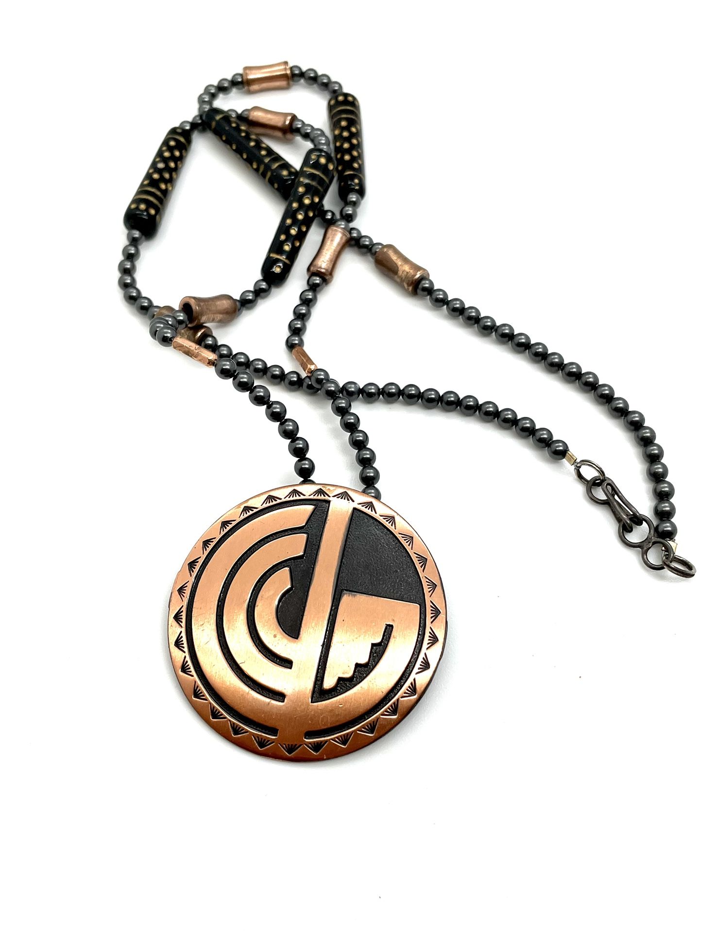 Vintage Copper And Hematite Necklace