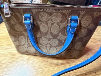 Coach brown and blue small purse