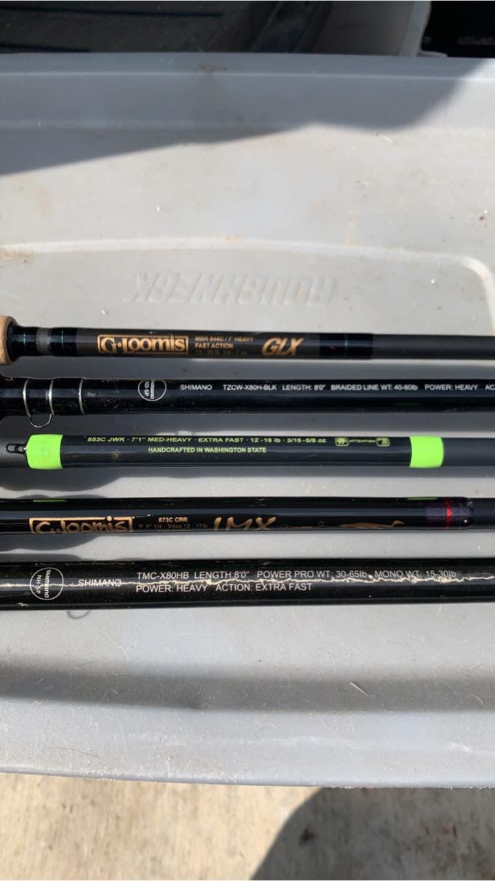 Shimano and Gloomis fishing rods