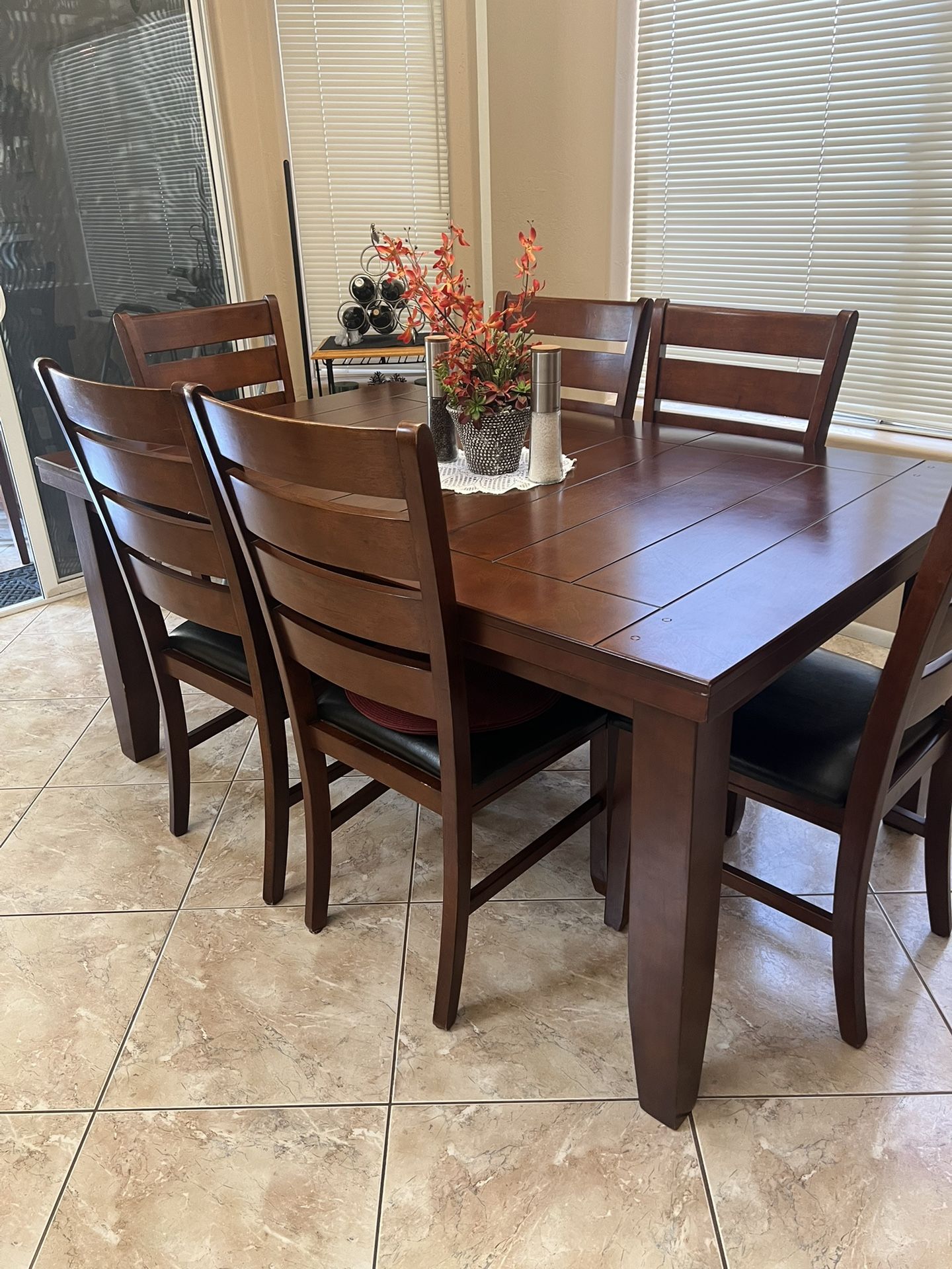 Wooden Dining Table With 6 Chairs ($300)