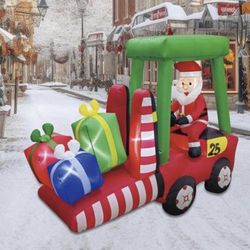 Enchanted Forest® 6' LED Lighted Santa on a Forklift Inflatable