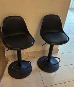 Two Black Modern Barstools