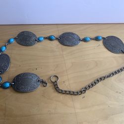 Vintage Costume Jewelry Turquoise Belt