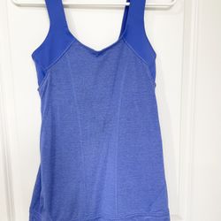 Lululemon blue tank with built in sports bra size 6