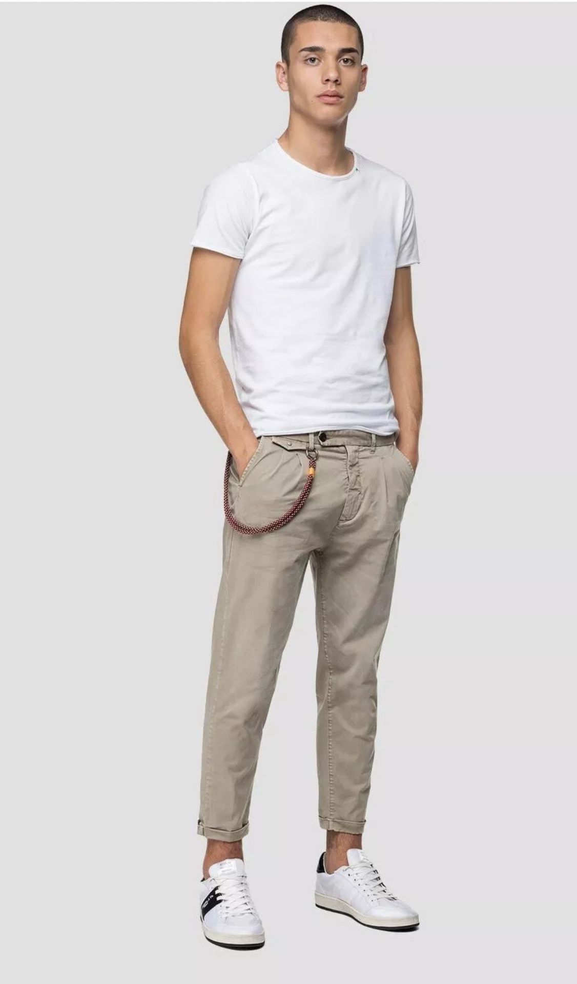 REPLAY TWILL CHINO TROUSERS WITH CHAIN M9681 men's sz 32
