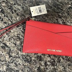 New W/ Tags Red Michael Kors Wristlet