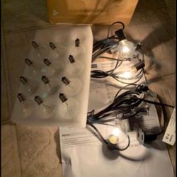 String Lights, 25Ft G40 Globe String Light with 15 Pcs 5W Clear Bulbs (3 Spare), 2200K Warm White 