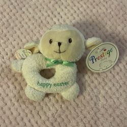 Prestige Baby Lamb Happy Easter Rattle