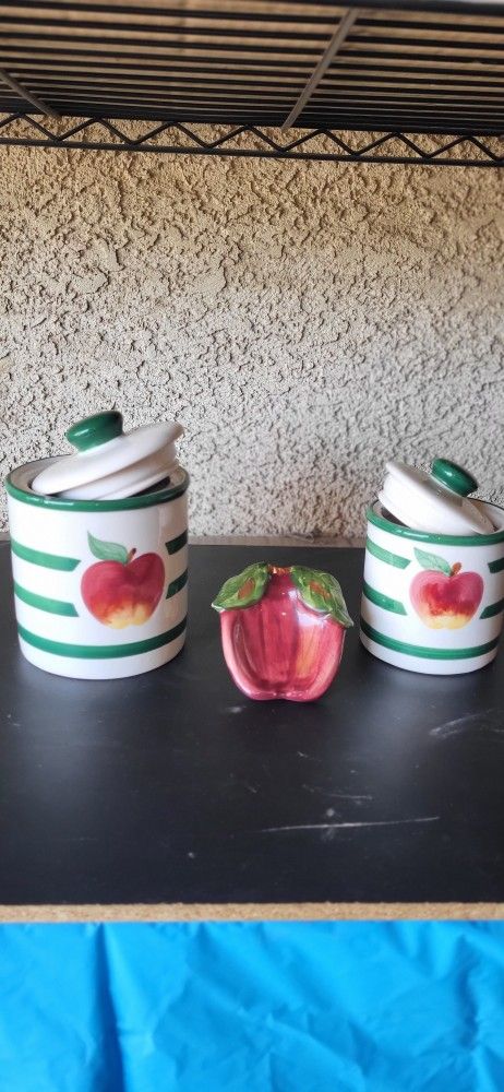 Apple Canisters & Spoon Rest