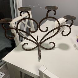 Wrought Iron Heart Shaped Candle Holder