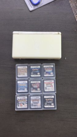 Nintendo white ds lite and 9 games with charger