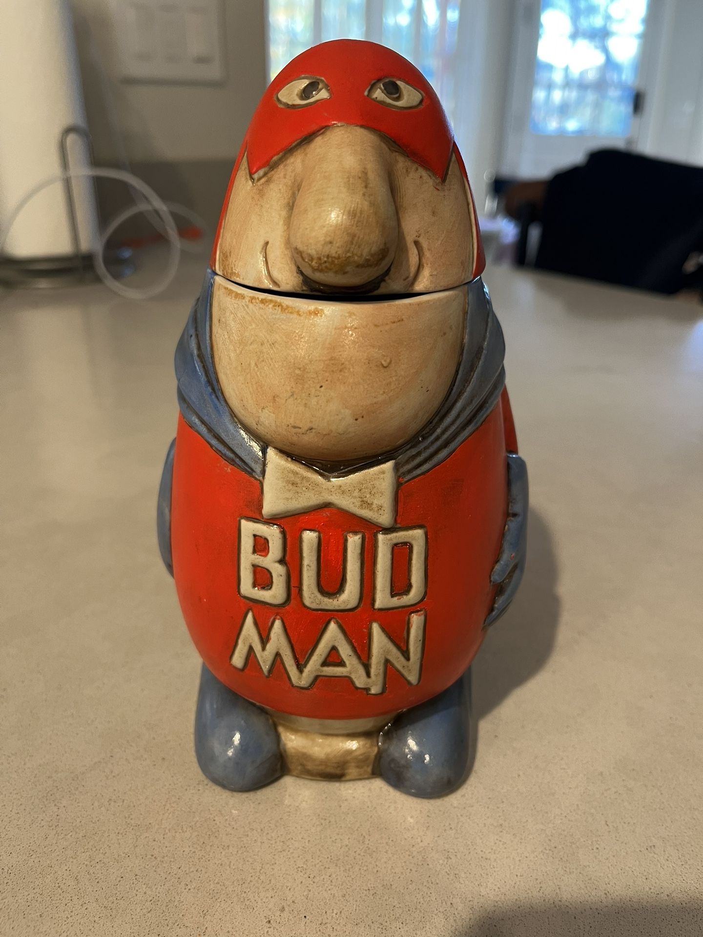 Bud Man Stein, Bud Man, Budweiser, Beer, Mug, Collectible, Rare, Stein, Ceramic, Beer Mug, Advertisement, Beer, Pottery
