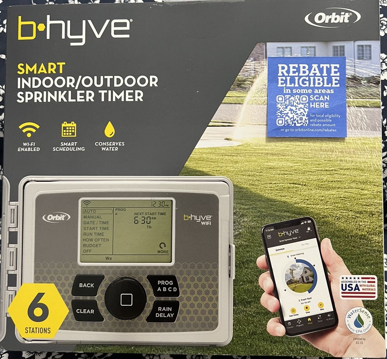 Orbit B-hyve 6-Zone Indoor/Outdoor Smart Sprinkler Controller, Works with Amazon Alexa