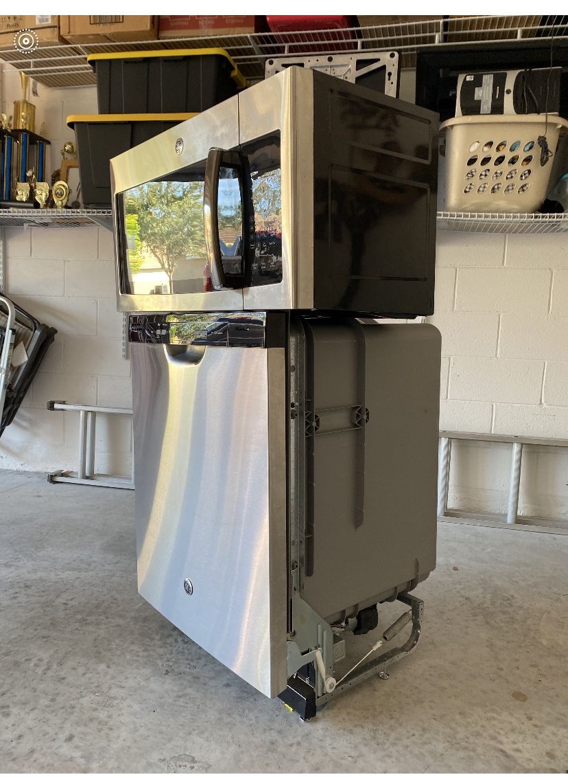 GE dishwasher and microwave oven