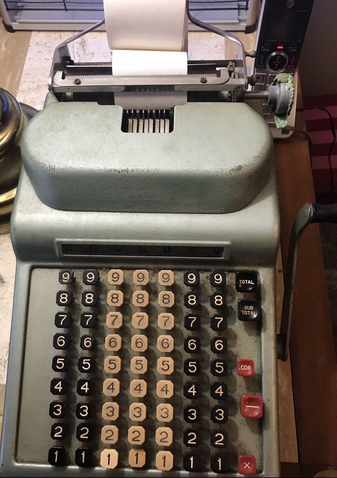 Vintage 1930's R C ALLEN BUSINESS MACHINES Model 75 Hand Crank Adding Calculator