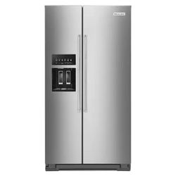 Kitchen Aid 36 in. W 24.8 cu. ft. Side by Side Refrigerator with Exterior Ice and Water in PrintShield Stainless Steel