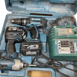 Makita Hammer Drill And Drill Driver Combo- Includes Two Batteries And Battery Charger 