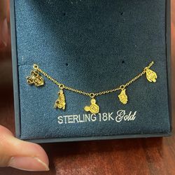 Disney Parks Gold Charm Bracelet 