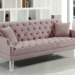 Roxy Velvet Pink Sofa

