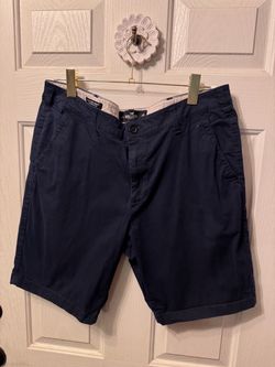 Hollister Epic Flex Flat Front Shorts Size 36 Navy Blue