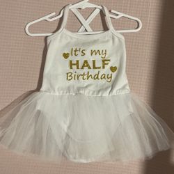 White Half Birthday Dress
