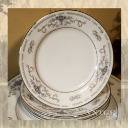 12 Piece Vintage Diane Fine Porcelain China Dinner Plate And Dessert Plate 