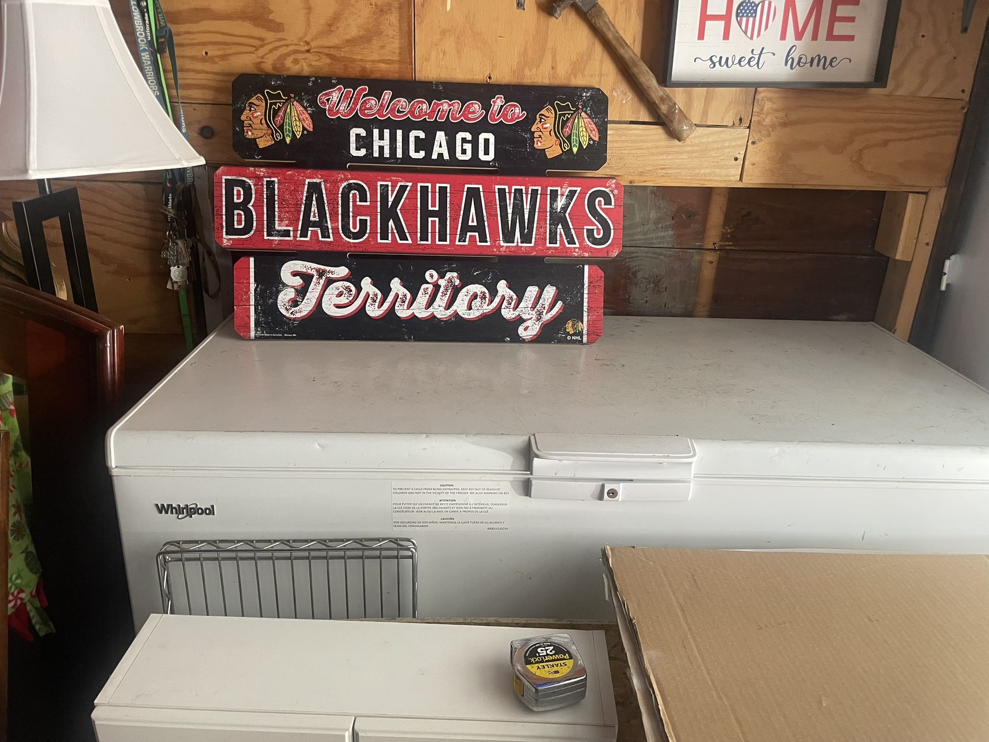 Wooden Chicago Blackhawks Wall Sign, 30 wide, 19 high, all wood, $10