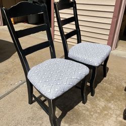 2refinished Black Chairs