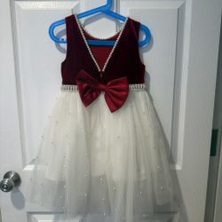 Girls Velvet Tulle Flower Girl Dress