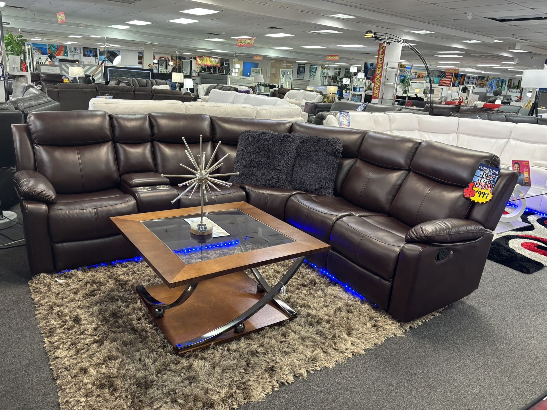 Brown Sectional Reclining Couch For Sale ( Brand New) 35% Off
