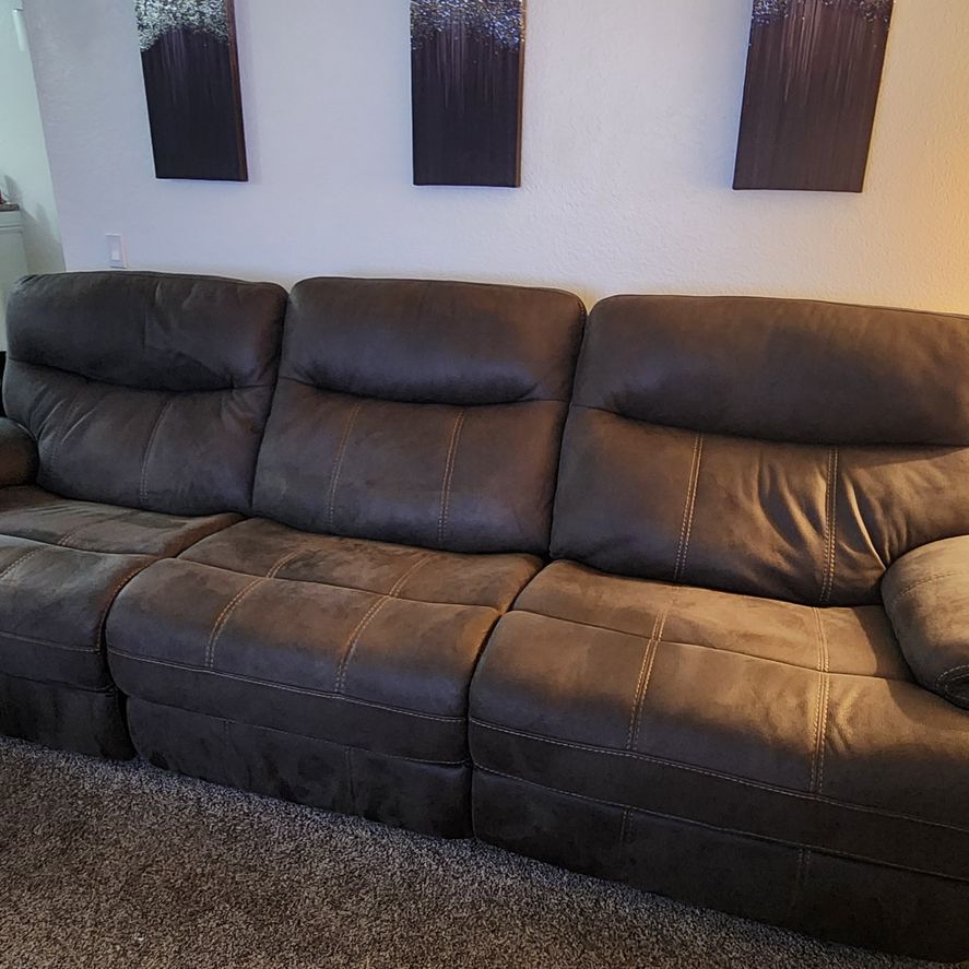 Triple Dark Grey Recliner