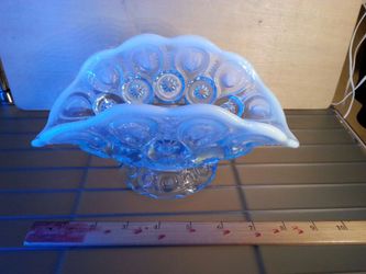 Vintage opalescent blue glass bowl