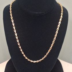 22" BARREL LINK CHAIN 14K YG / 49.7G