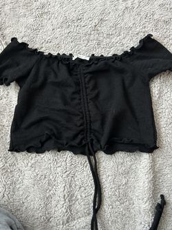 black scrunch tube top never worn