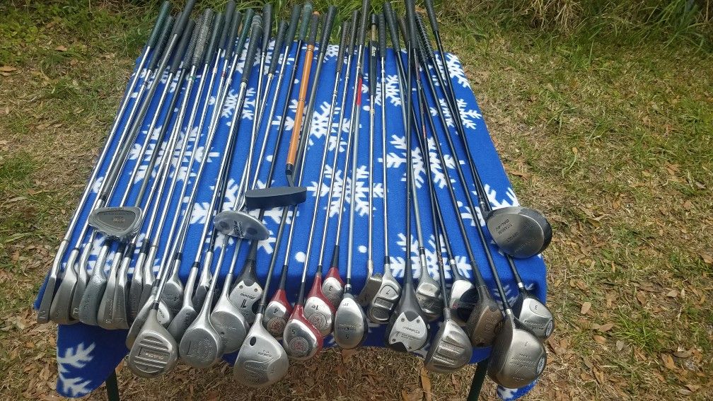 Lots Of Golf Clubs. Titanium and Other Varieties.