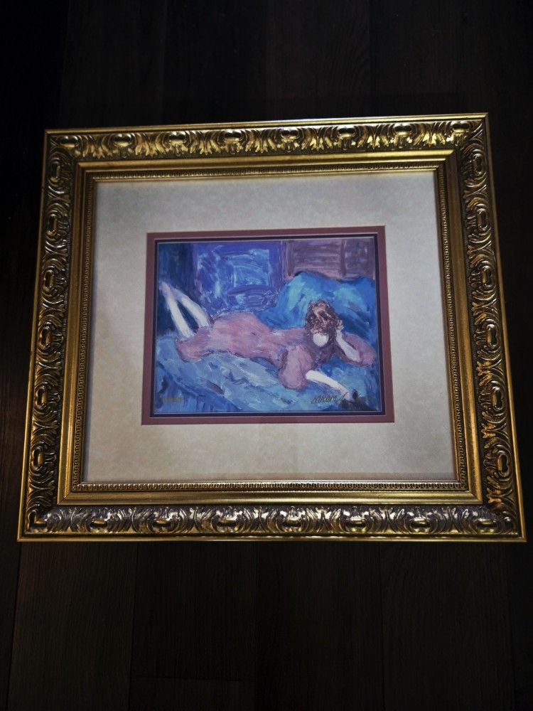 Vintage Framed Serigraph Print By BARBARA A. WOODS Titled 