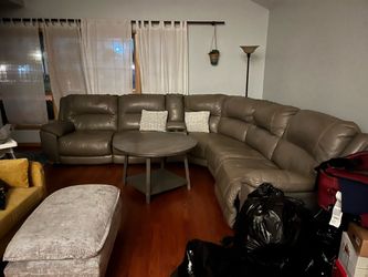 Recliner leather sofa