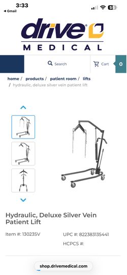 Silver Vein steel construction patient Hoyer Lift
