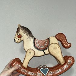 Vintage Wooden Rocking Horse For Kids, Decor, etc.