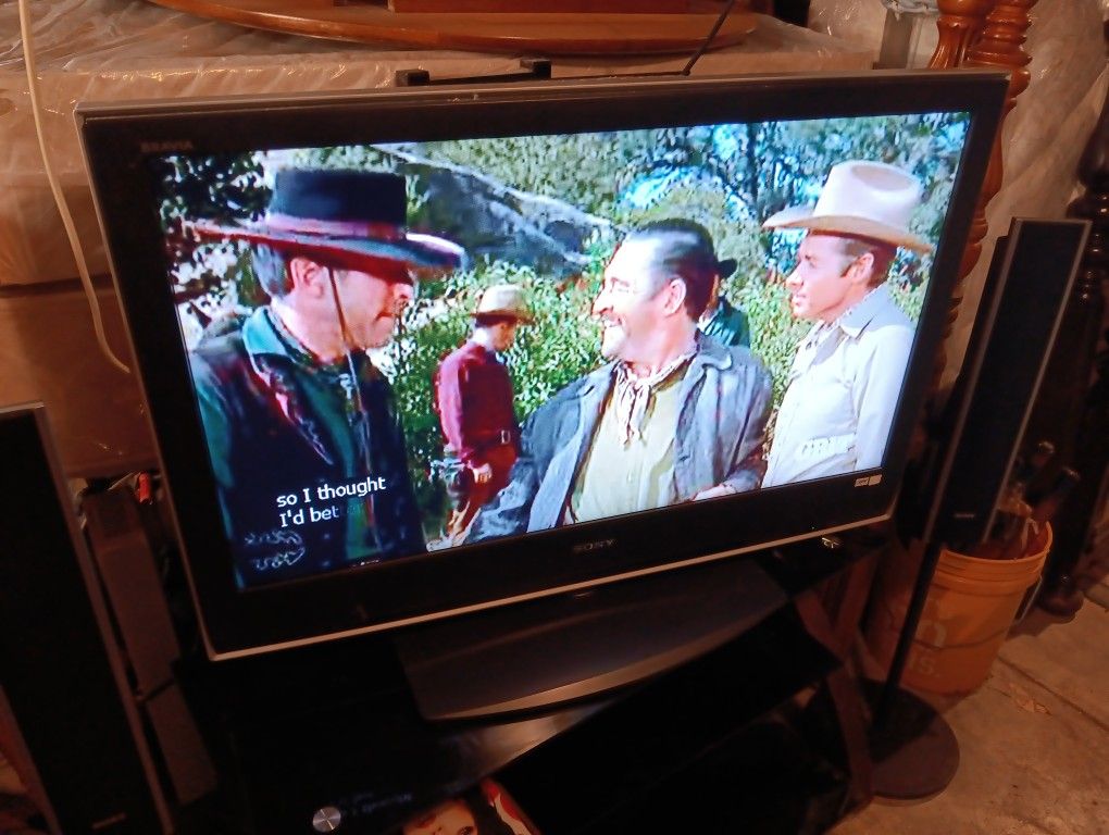 Grate Playing 42 Inch Sony TV With Stan  Two Side Speakers  And Remote  For Sale,it's All Good 👍