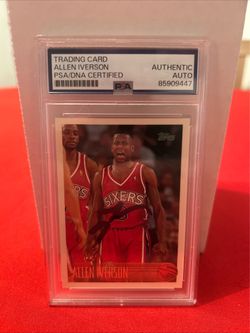 Allen Iverson Topps Rookie Card PSA/DNA Signed