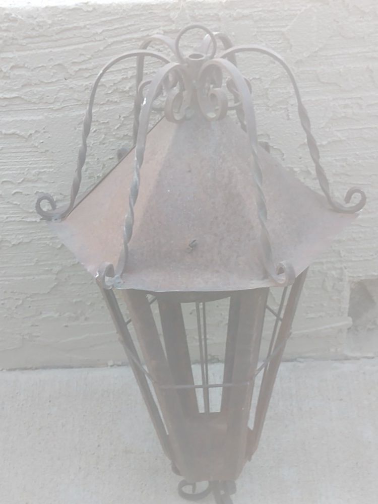 Rustic metal lamp light