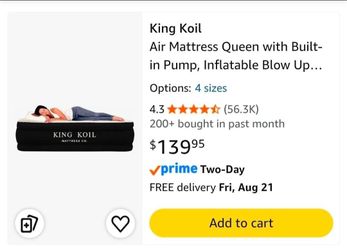 Air Mattress QUEEN KOIL 20'